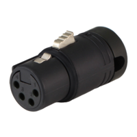 Low-Profile XLR4F Right-Angle Connector, A-Shell Large
