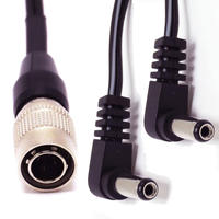 Hirose4 to Dual 2.1mm Short RA Power Y-Cable
