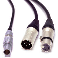 Lemo5 to XLR3M and XLR3F Time Code Y-Cable