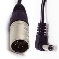 XLR4M to 2.1mm Short RA Power Cable
