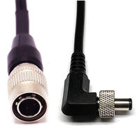 Hirose4 to 2.1mm Short Locking RA Power Cable