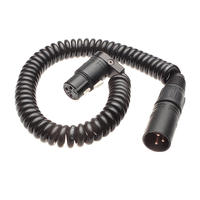 XLR3M to XLR3F Low-Profile Right-Angle Coiled Cable