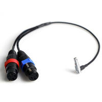 Dual XLR3F to Mini Right-Angle Lemo5 Cable