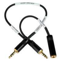 1/8  TRS M to Dual 1/8  TRS M and 1/8  TRS F Y-Cable